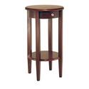 Concord Round Accent Table with Drawer and Shelf
