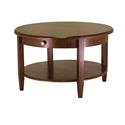 Concord Round Coffee Table with Drawer and Shelf