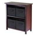 Verona 2-Section M Storage Shelf with 4 Foldable Black Fabric Baskets