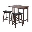 3pc Lynnwood Drop Leaf Kitchen Table with 2 Cushion Saddle Seat Stools
