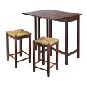 Lynwood 3pc Drop Leaf Table with Rush Seat Stool