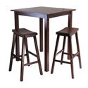 Parkland 3pc Square High/Pub Table Set with 2 Saddle Seat Stools