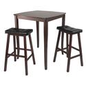 3pc Inglewood High/Pub Dining Table with Cushioned Saddle Stool