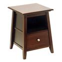 Angolo End/Night Table with Drawer and Storage Cabinet