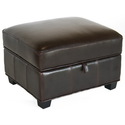 Agustus Brown Leather Storage Ottoman