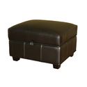 Agustus Black Leather Storage Ottoman