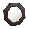 Octogon Espresso Brown Leather Mirror