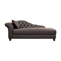 Josephine Brown Leather Victorian Modern Chaise Lounge