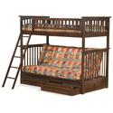 Columbia Bunk Wood Futon with Futon Drawers