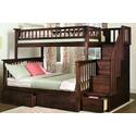 Columbia Staircase Bunk with Flat Panel Bed Drawers