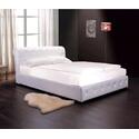 Faux Leather Queen-size Bed, White