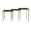 Deo Black Leather Nesting Table 