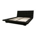 Celia Black Faux Leather Queen Platform Bed 