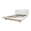 Celia White Faux Leather King Platform Bed