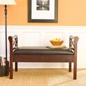 Faux Leather Storage Bench - Espresso/Black
