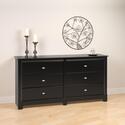 Kallisto Black 6-drawer Dresser
