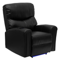 Fully Powered, Automatic Massaging Leather Recliner with Refrigerated Cup Holder and Lighted Base