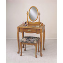 Nostalgic Oak Vanity, Mirror and Bench