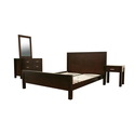 Charlie Dark Brown Wood Queen 4 Piece Modern Bedroom Set