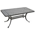 Sedona Cast Aluminum Rectangular Cocktail Table in Charcoal Black Finish