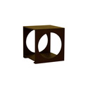 Round Cut out Black Wood End Table