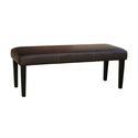 Dark Brown Full Leather Ottoman Bench