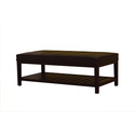 Dark Brown Rectangular Full Leather Ottoman