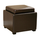 Dark Brown Tate Storage Ottoman