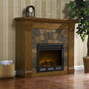 Elkmont Salem Antique Oak Electric Fireplace