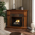 Cartwright Mission Oak Convertible Slate Gel Fuel Fireplace
