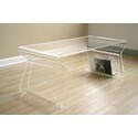 Acrylic Clear Coffee Table with Magazine Rack