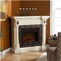 Carrington Faux Slate Convertible Ivory Electric Fireplace