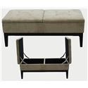 White Rectangular Microfiber Storage Bench