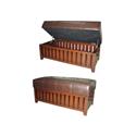Brown Cushion Storage Wooden Bench