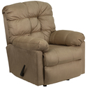 Contemporary Padded Microfiber Rocker Recliner
