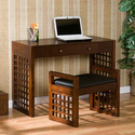 Narita Espresso Desk and Bench Set