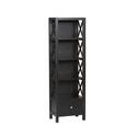 Anna Collection Tall Narrow 5 Shelf Bookcase