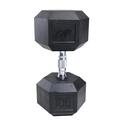 CAP 100 lb Rubber Coated Hex Dumbbell with Contoured Chrome Handle