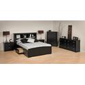 Black Sonoma Full Platform Storage Bed 6 Piece Bedroom Set