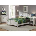 Bermuda Queen Bed, Night Stand, and Media Chest Brushed White Finish