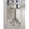 Cabriole Metal and Wood Mirrored Top Table