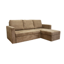 Linden Tan Microfiber Convertible Sectional / Sofa Bed
