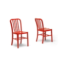 Aluminum Café Chair with Red Gloss Finish