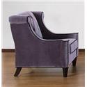 Barrister Chair Gray Velvet/Black Piping