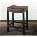 Tudor Backless Stationary Barstool With Nailhead Accents