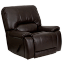 OverStuffed Brown Leather Lever Rocker Recliner