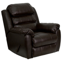 Plush Brown Leather Rocker Recliner [MEN-DSC01037-BRN-GG]