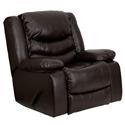 Plush Brown Leather Rocker Recliner [MEN-DSC01078-BRN-GG]