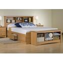 Platform Storage Bed w/ Bookcase Headboard
