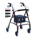 Flame Finish Aluminum Rollator With Loop Brakes